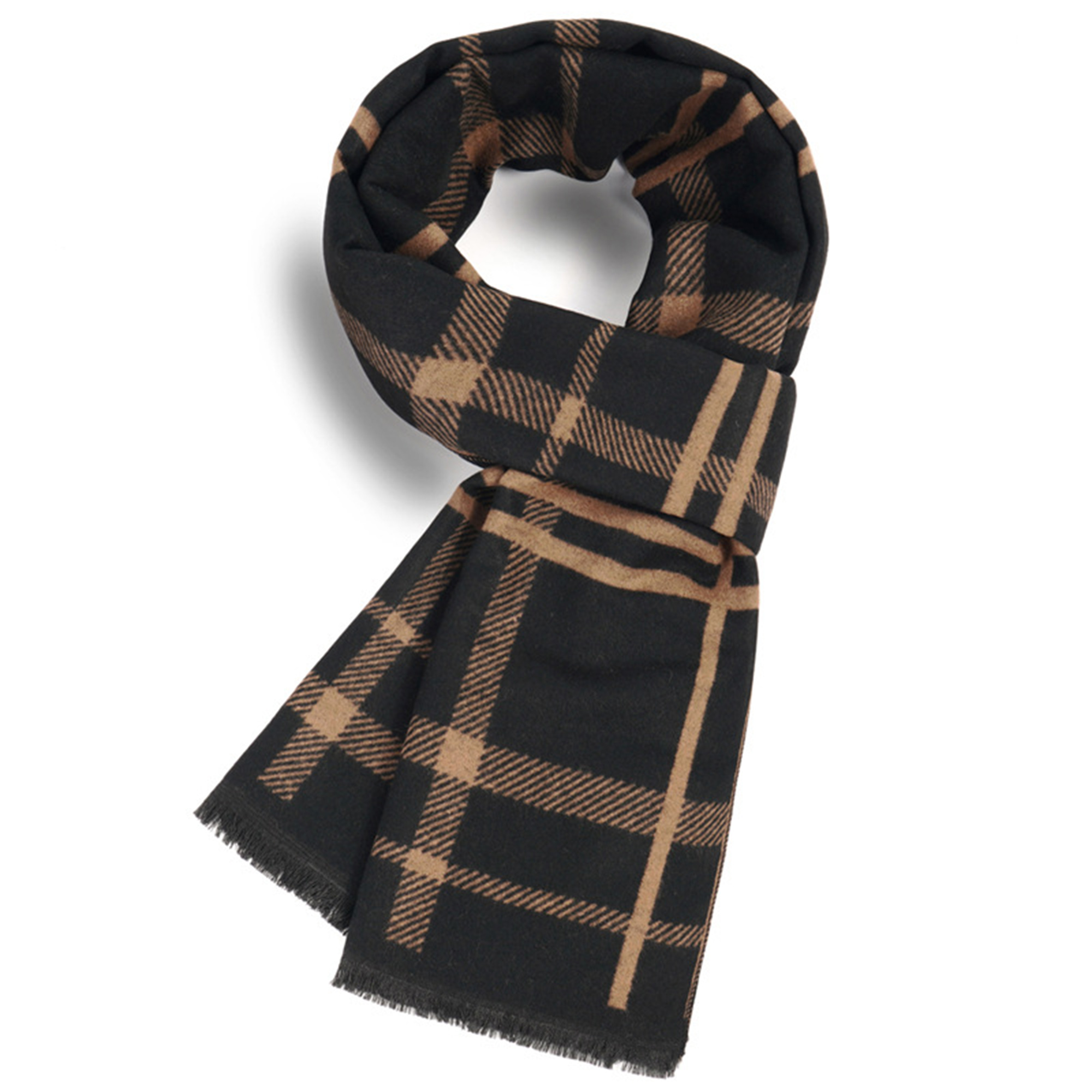 Winter Plaid Faux Cashmere Scarf Shawl 2