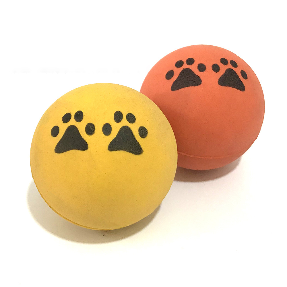 Paw Print Fluorescent Rubber Dog Ball 3