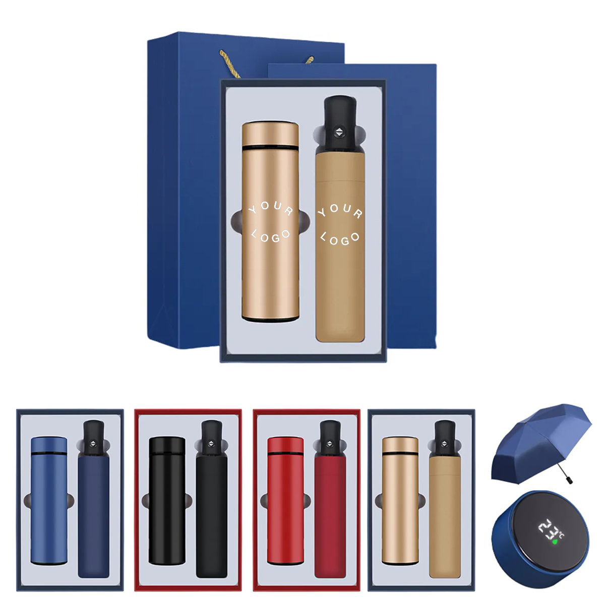 Stainless Steel Thermos Cup and Compact Umbrella 2
