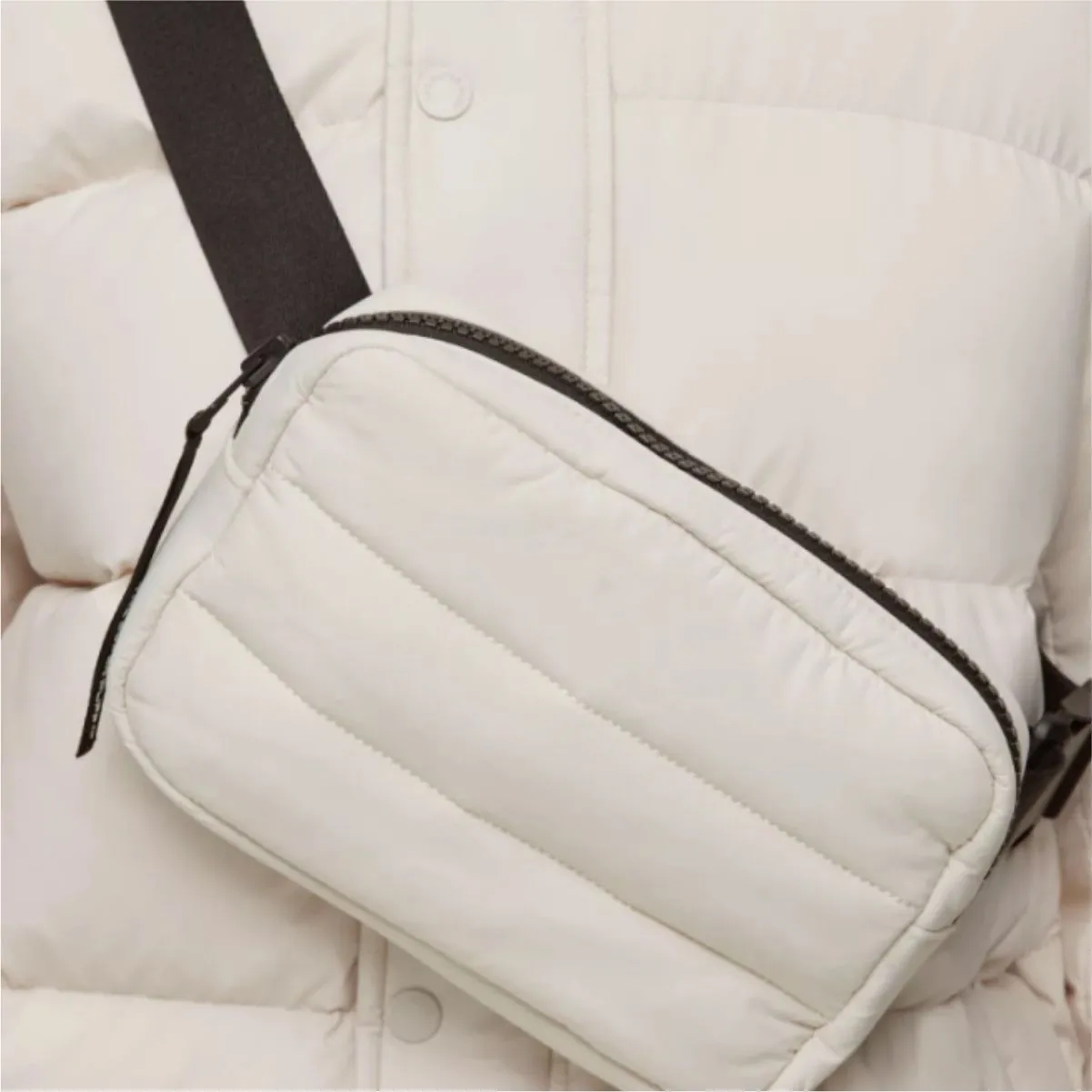 Padded Quilted Waist Bag With Adjustable Strap 2