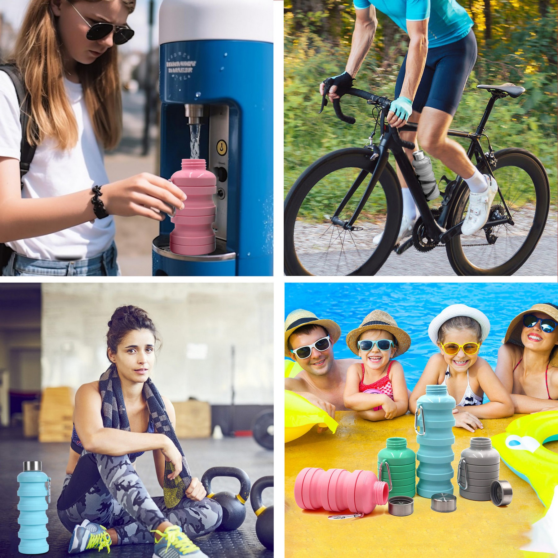 Reusable BPA Free Silicone Collapsible Water Bottle 2