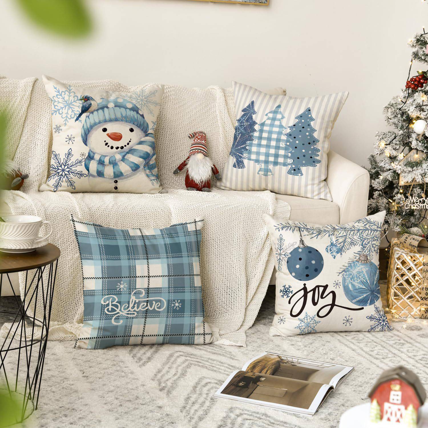 4PCS Christmas Throw Pillows Set 10