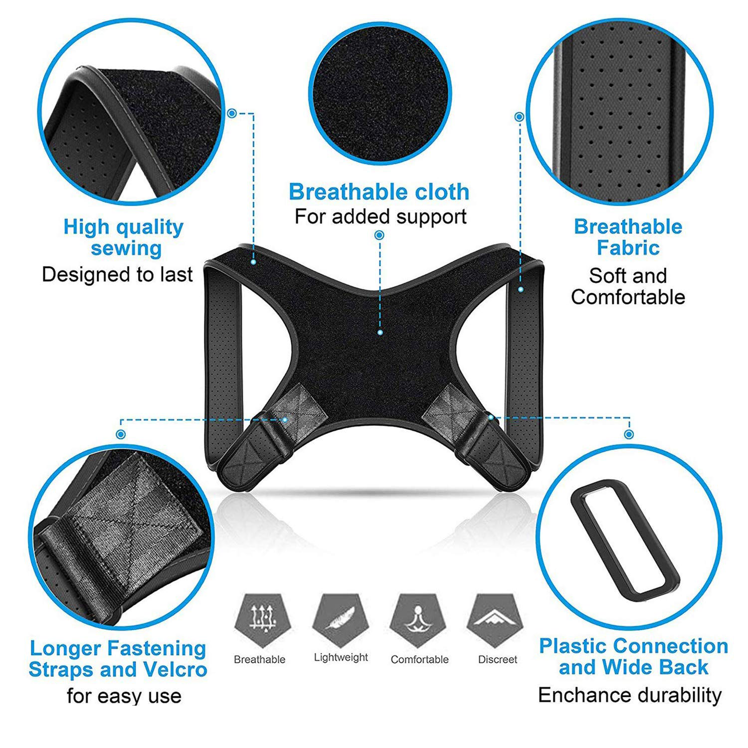 Adjustable Posture Corrector for Mid to Upper Spine Support 3