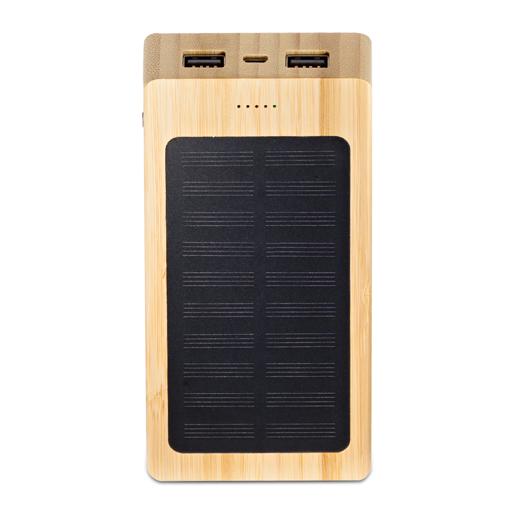 Marquette Solar Panel 8000mah Bamboo Power Bank 7