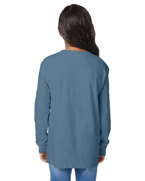 Youth Garment-Dyed Long Sleeve T-Shirt - GDH275 7