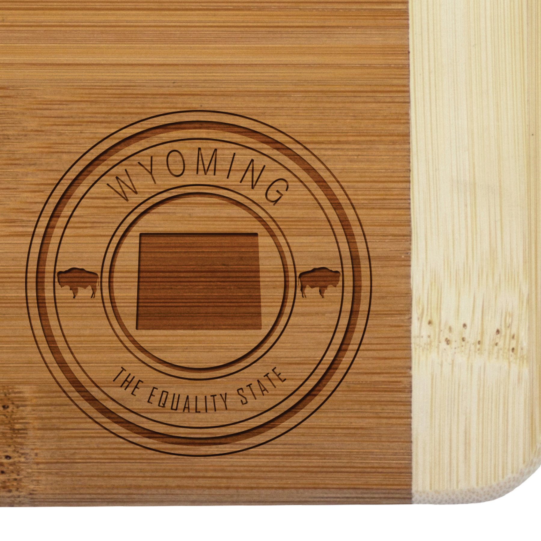 Wyoming State Stamp 2-Tone Bar Board 1