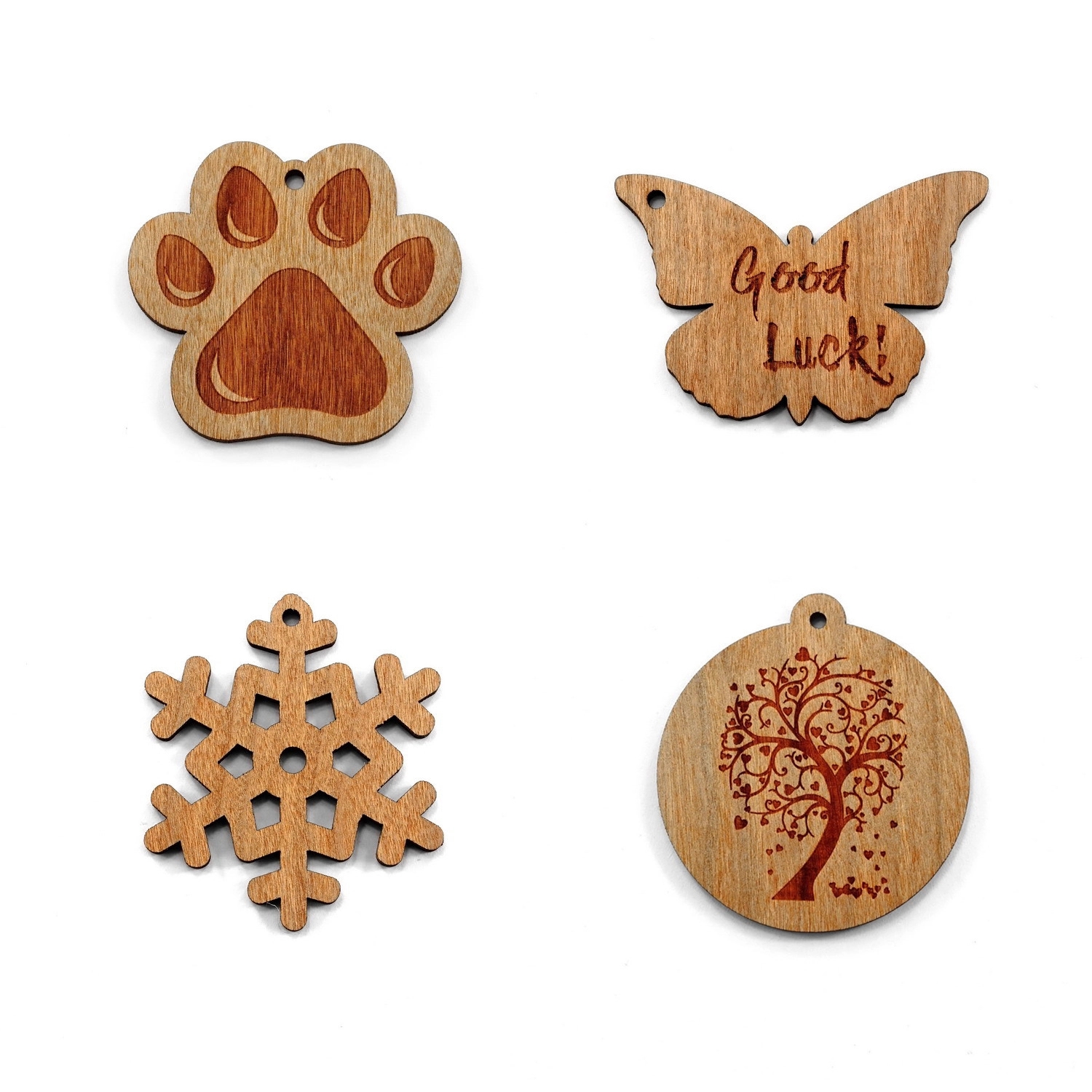 3.5" Wooden Ornaments W/ Laser Engraving-Customized Shape 4