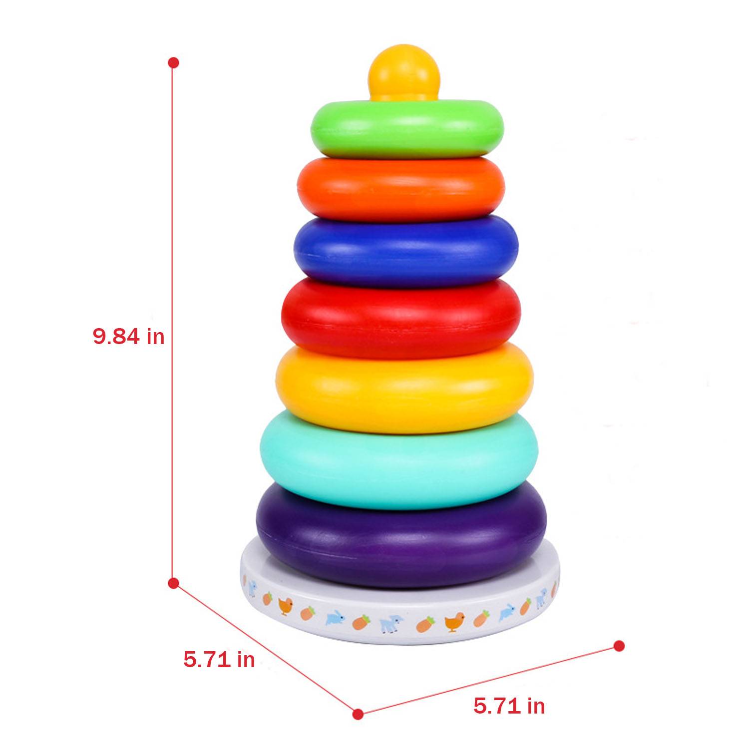Safe Plastic Educational Rainbow Stacking Tower Toy 5