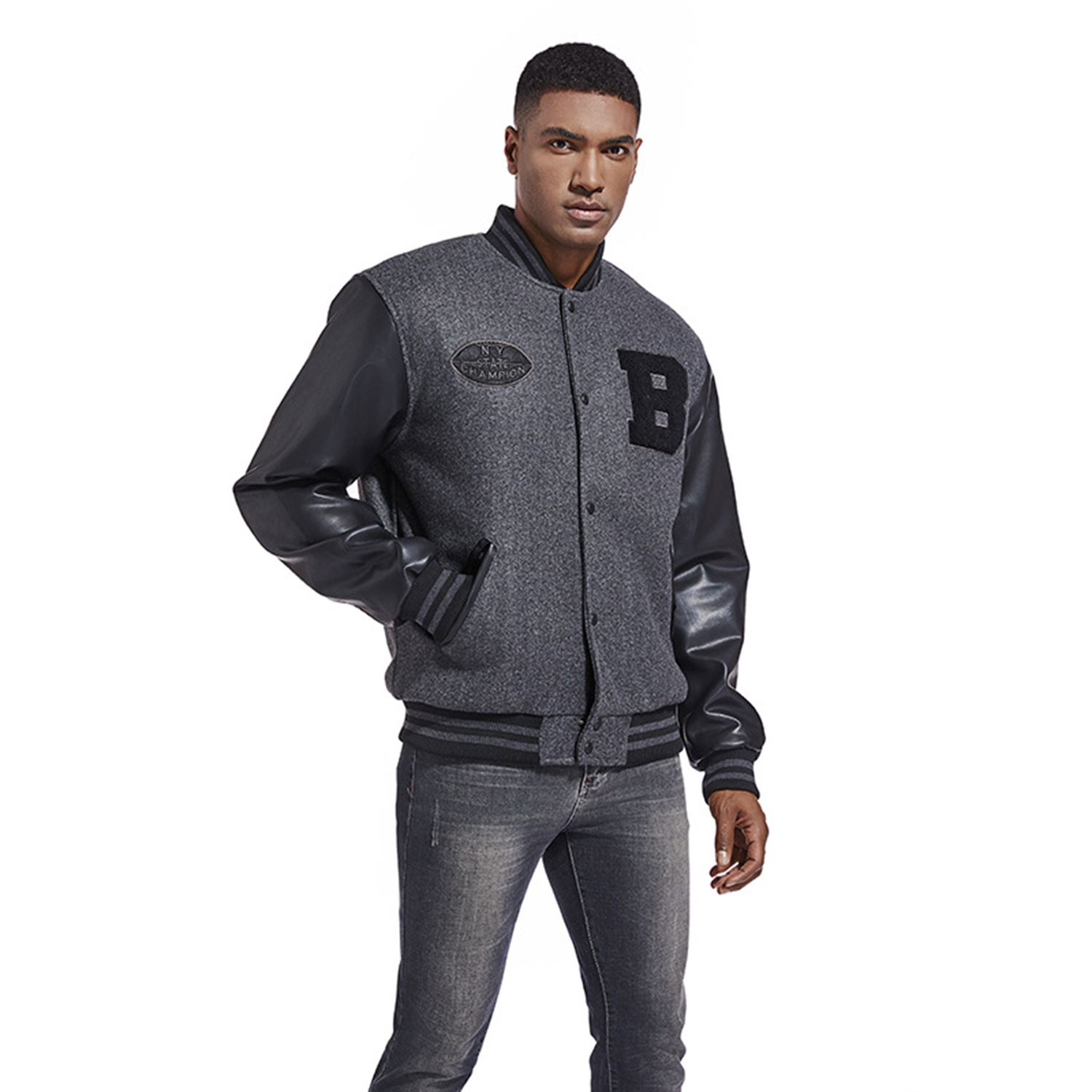Fashion Padded Men's Baseball Jacket 5