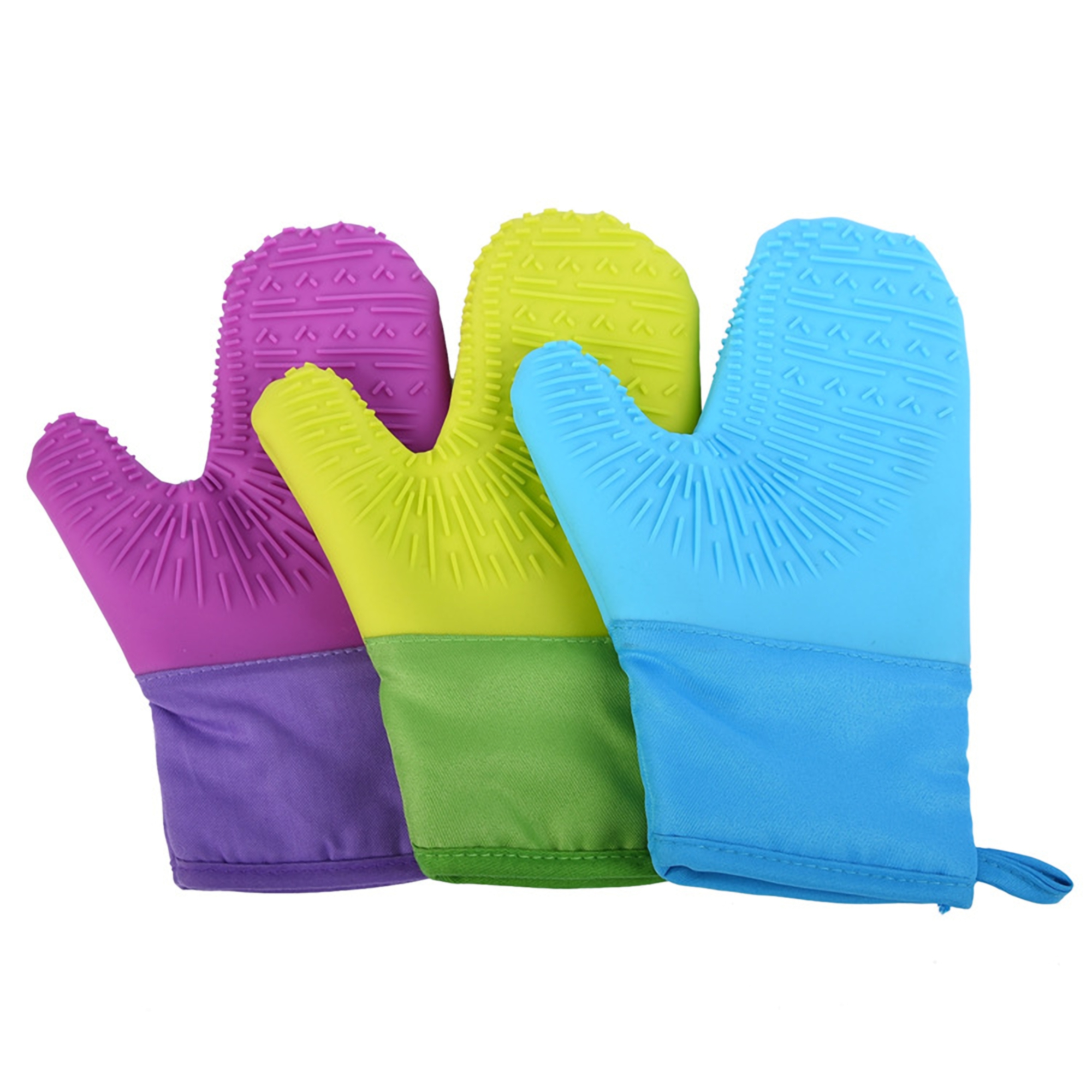 Heat Resistant Silicone Kitchen Gloves w/Cotton Lining 6