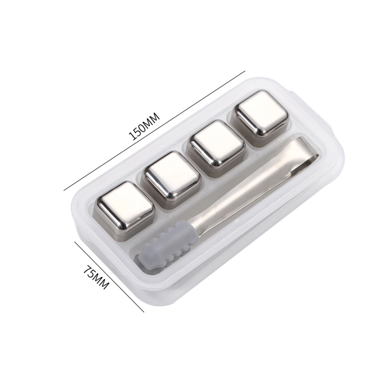 Custom Reusable Portable Stainless Steel Ice Cube Tongs Set 9