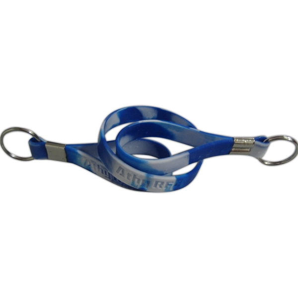1/2 Inch Debossed Silicone Wristband Keychain 3