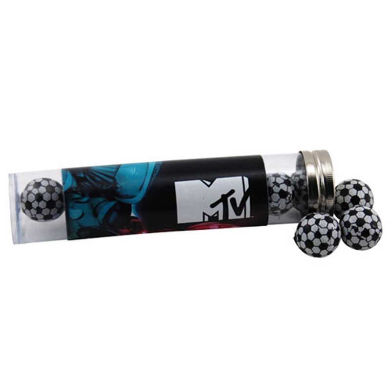 Tube with Choc Soccer Balls 1