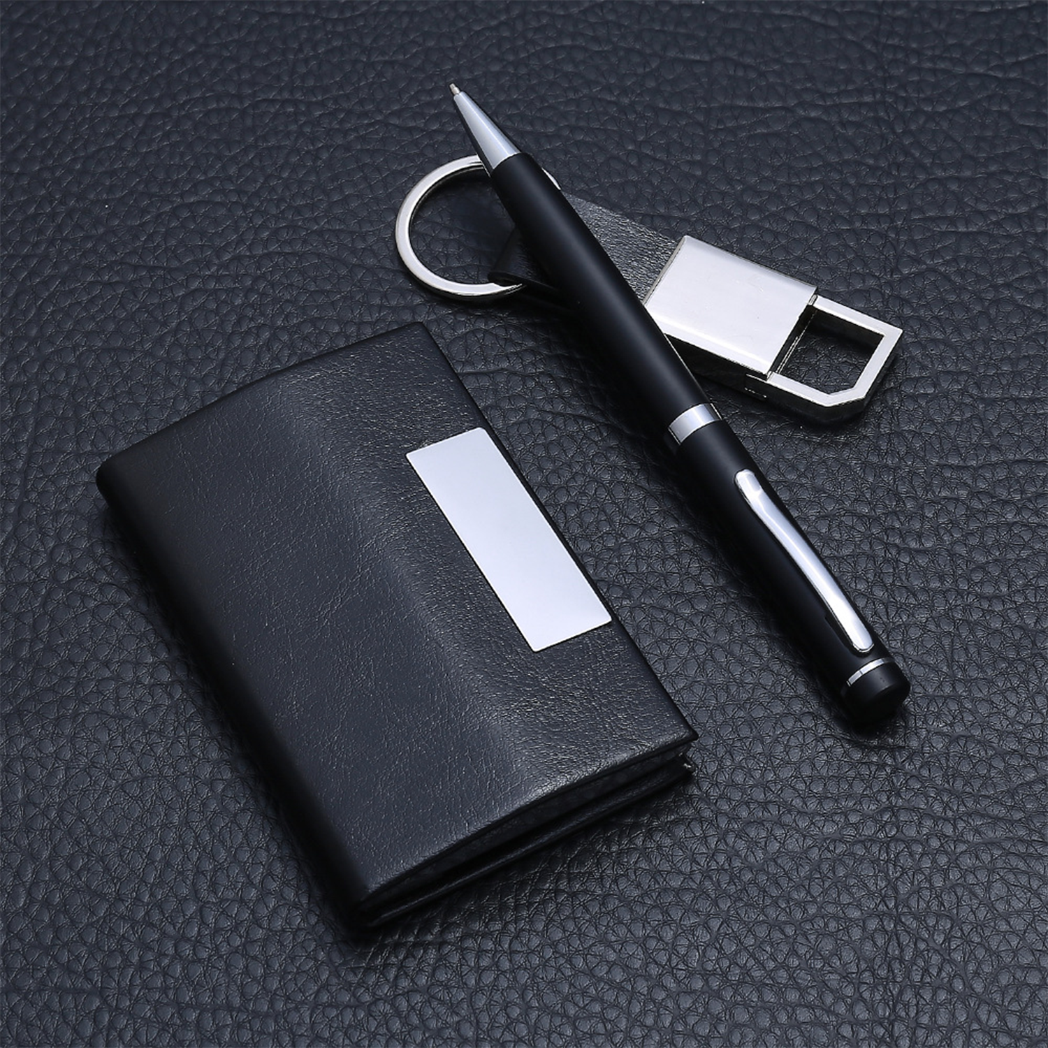 Business Card Holder Keychain Pen Gift Set 3