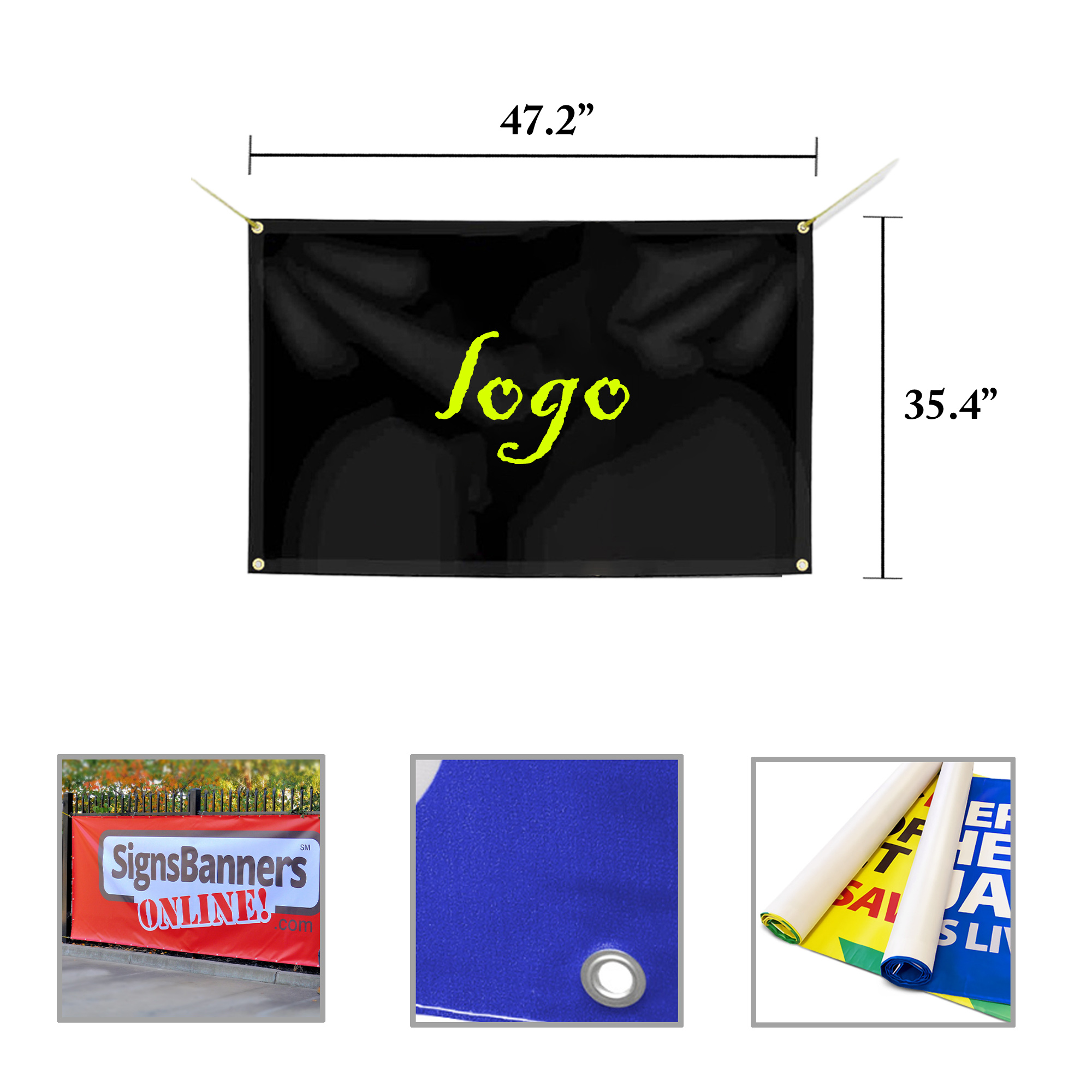 MOQ1 Custom Waterproof PVC Birthday Banner 360g 2