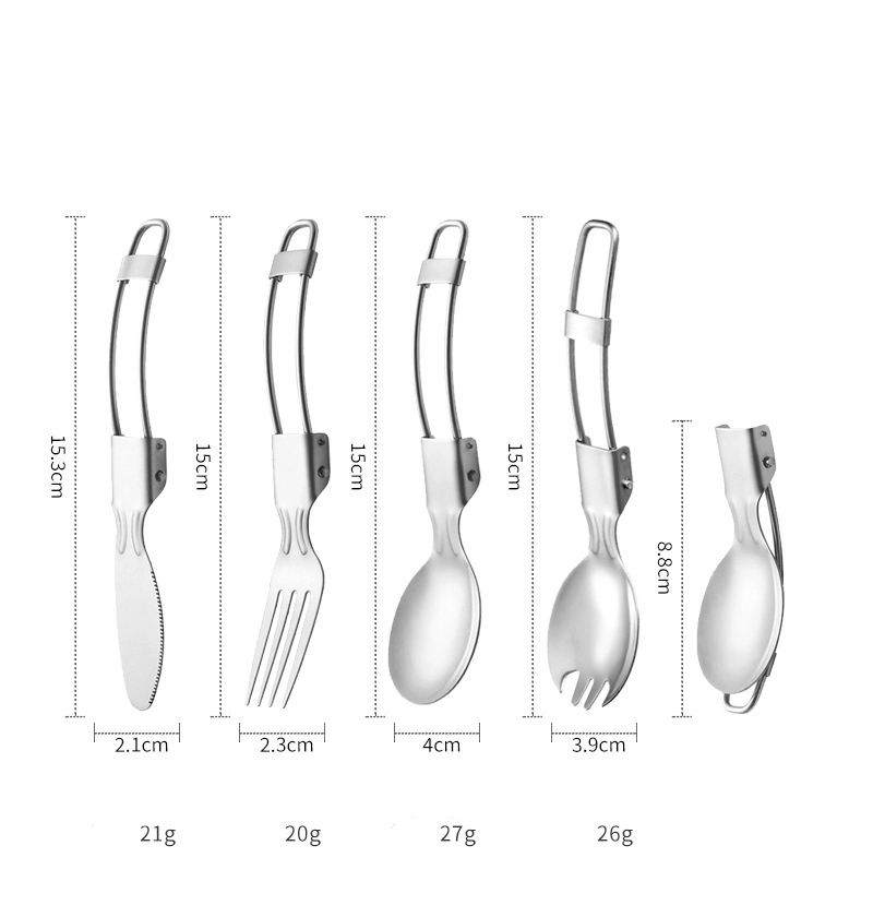 Folding Spoon Fork Knife Set With Pouch 4