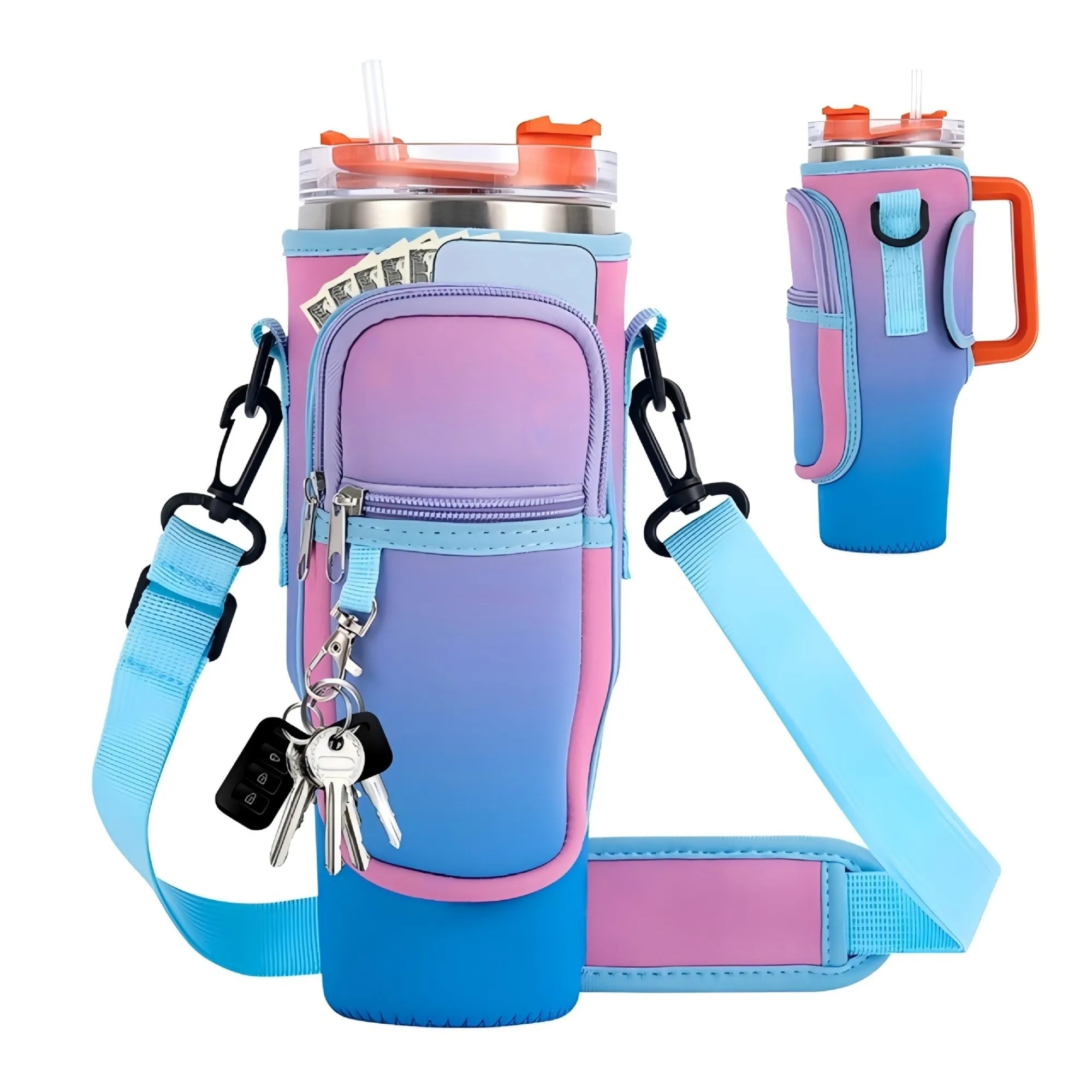 10oz Portable Travel Dog Water Dispenser with Bowl 15