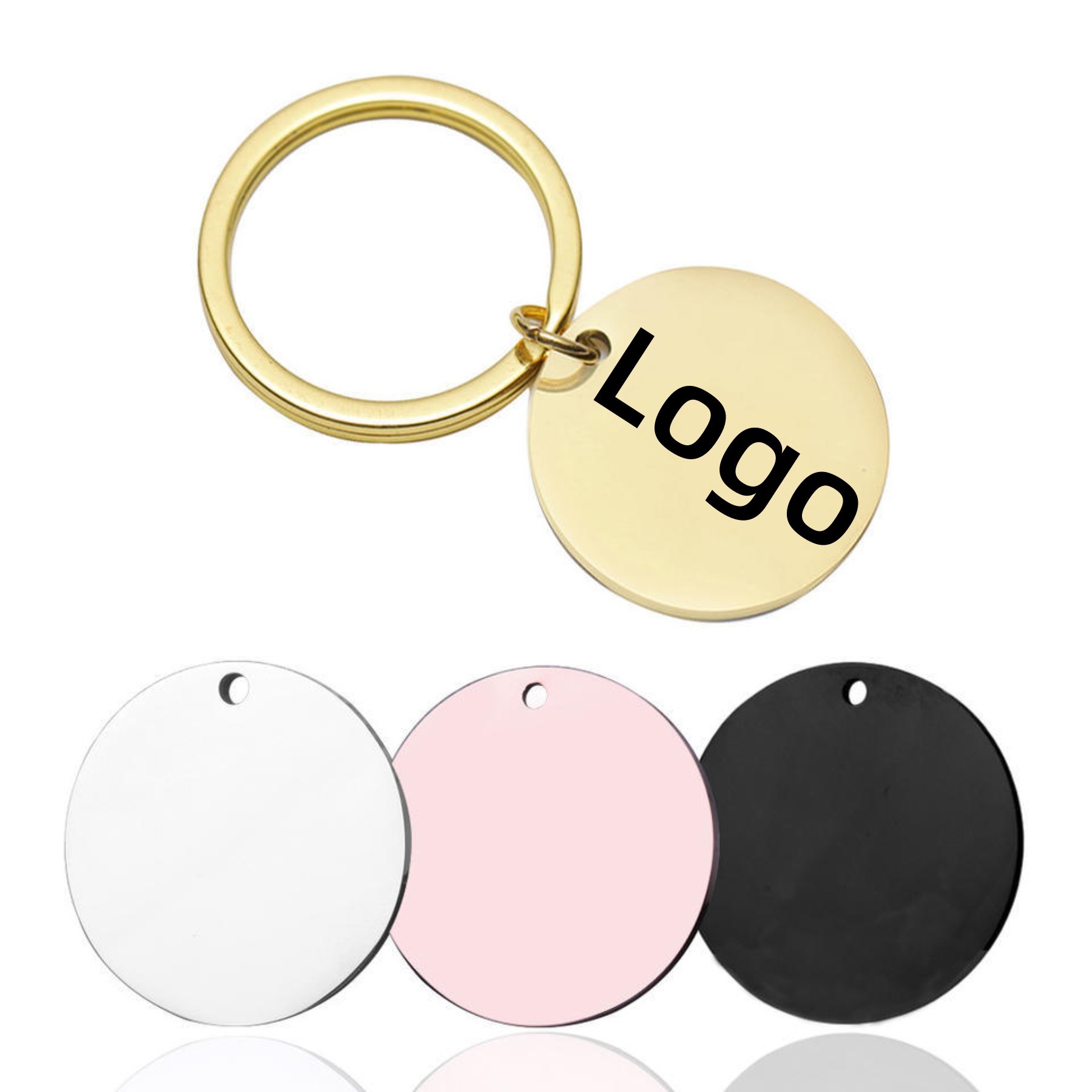 Round Stainless Steel Keychain