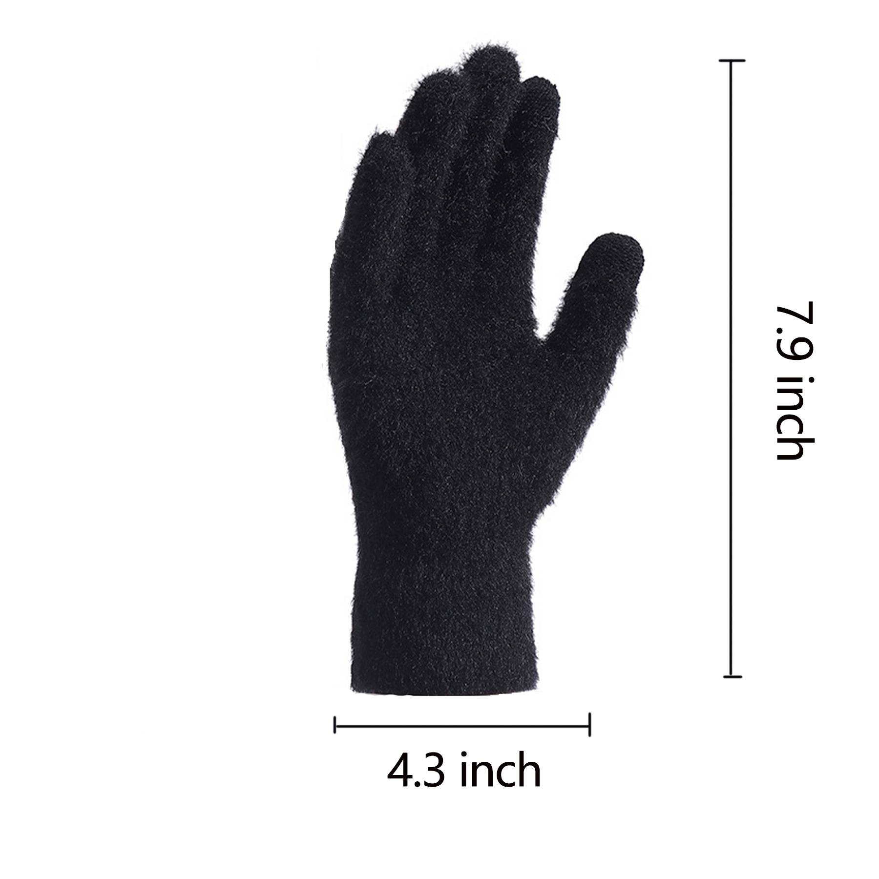 Womens Winter Mink Touchscreen Gloves 7