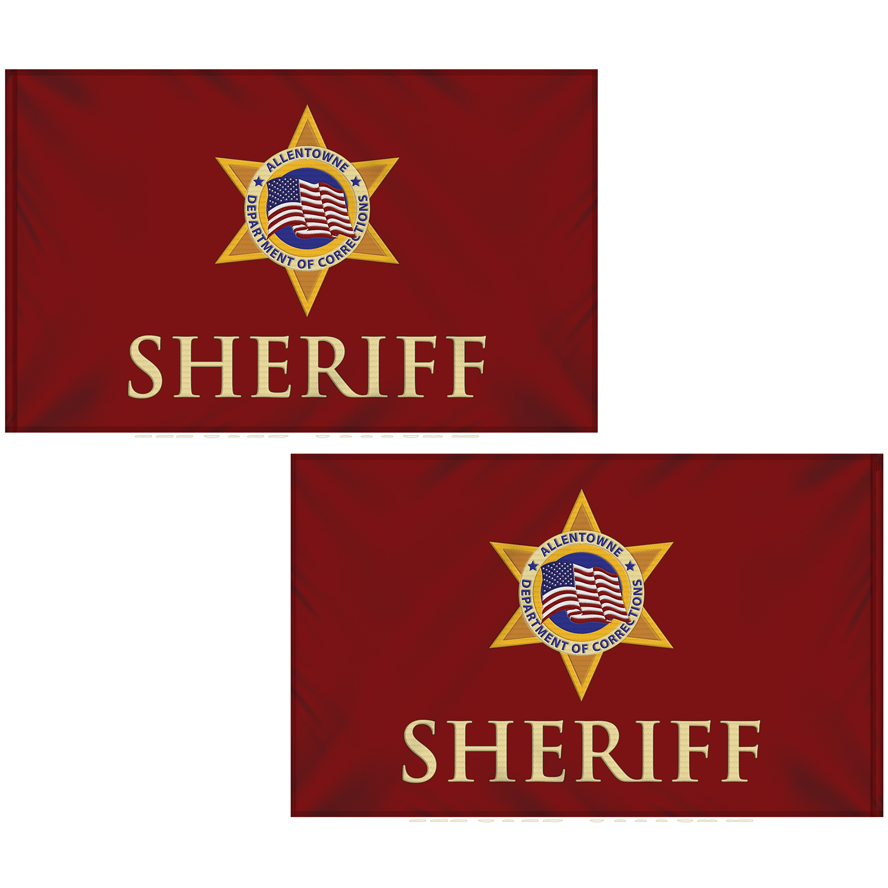 5' x 8' Double Sided Embroidered Flag with Pole Sleeve 8