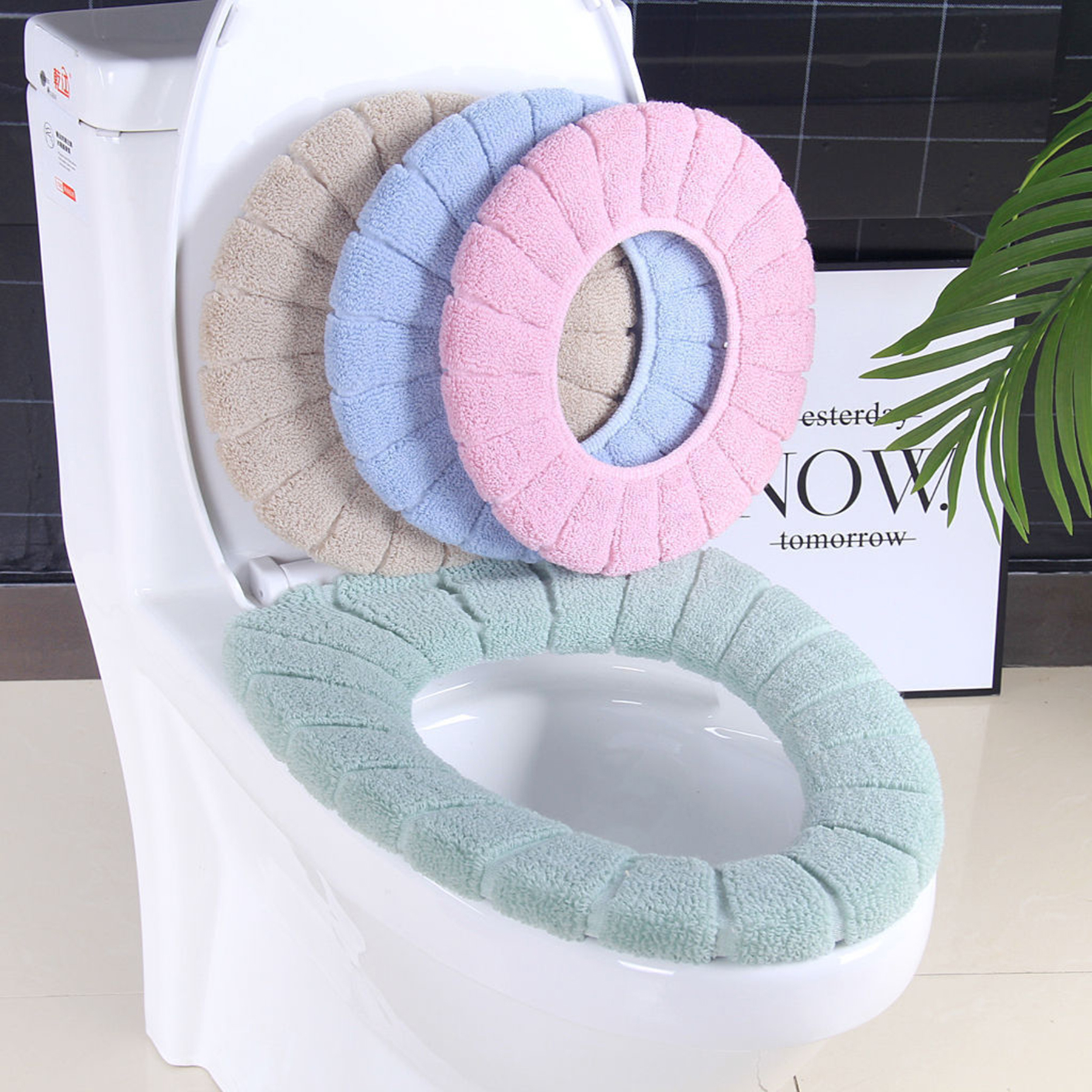Knitted Soft Toilet Seat Cover Pad Thicker 3