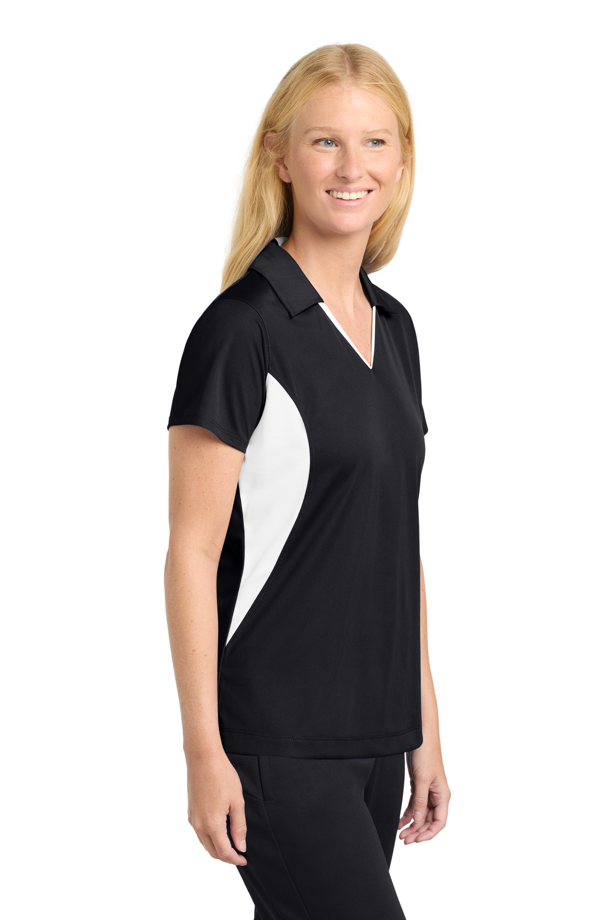 Sport-Tek Women's Side Blocked Micropique Sport-Wick Polo. LST655 70