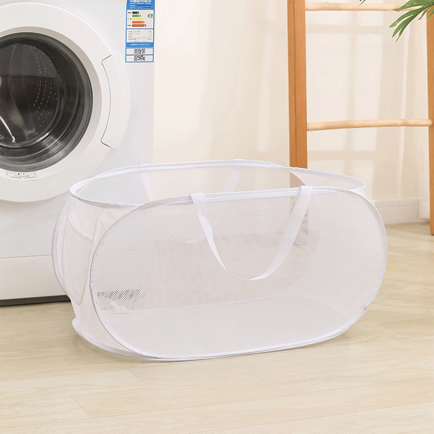 Foldable Pop Up Breathable Mesh Dirty Clothes Laundry Basket 17