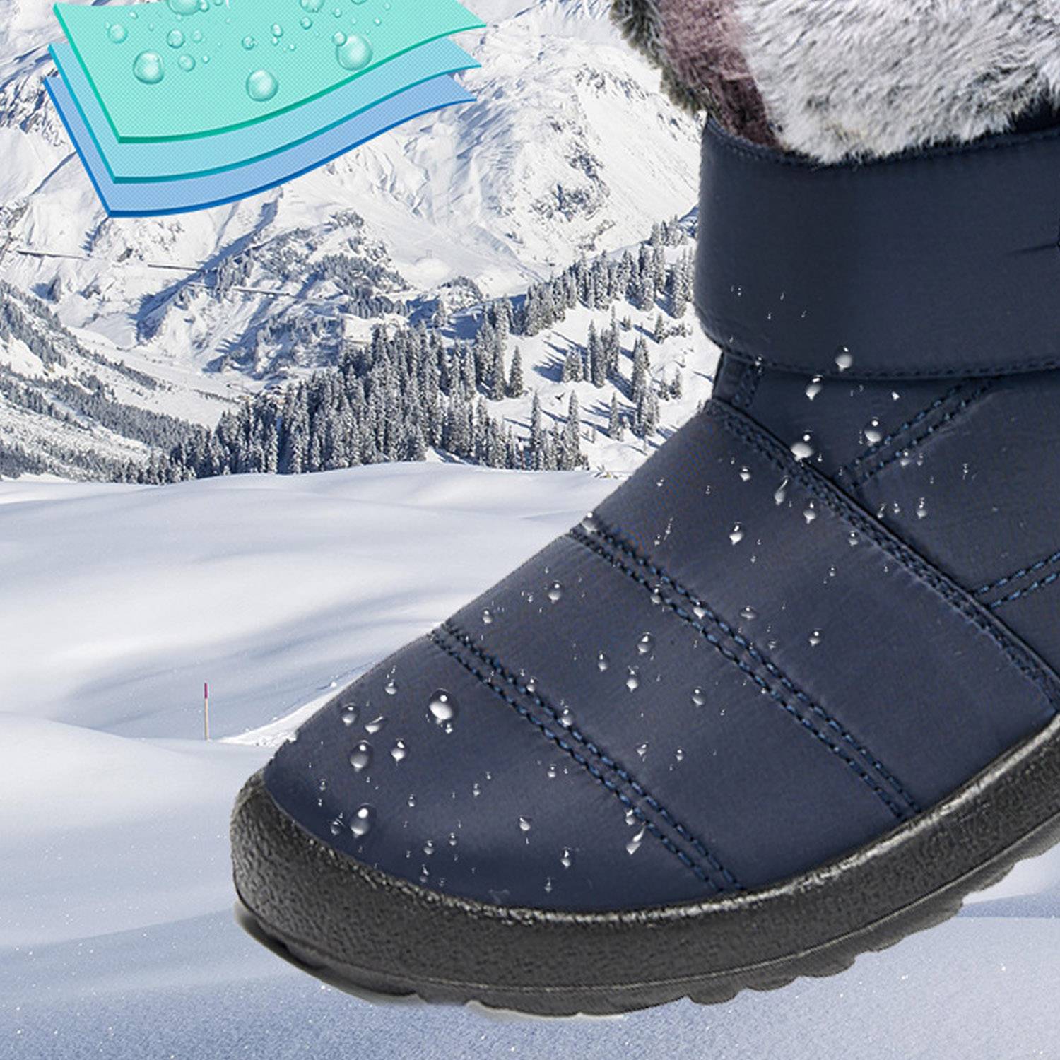 Winter Casual Waterproof Soft Bottom Plush Snow Boots 4
