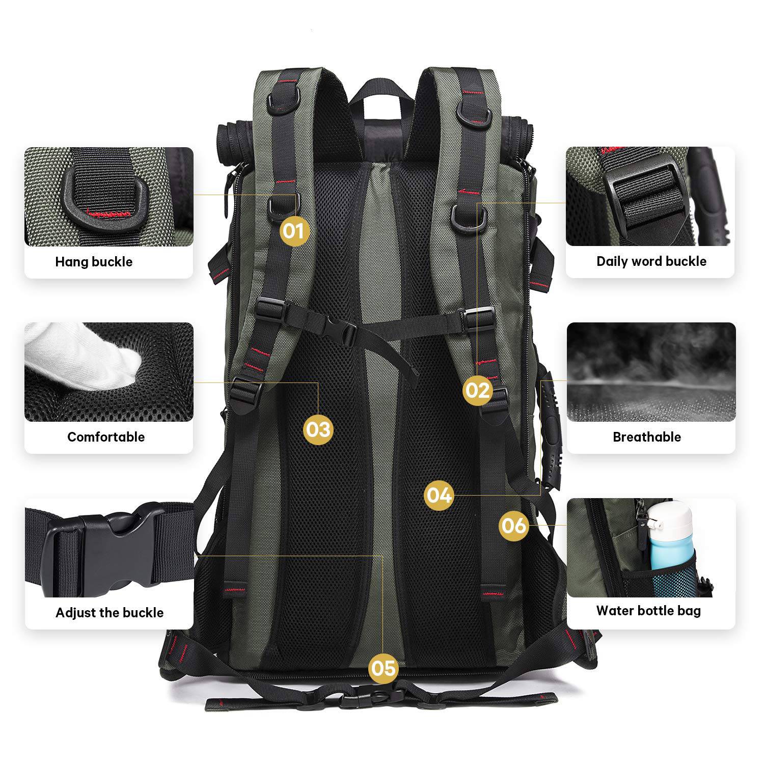 Large Capacity Anti-Theft Waterproof Oxford Travel Backpack 4