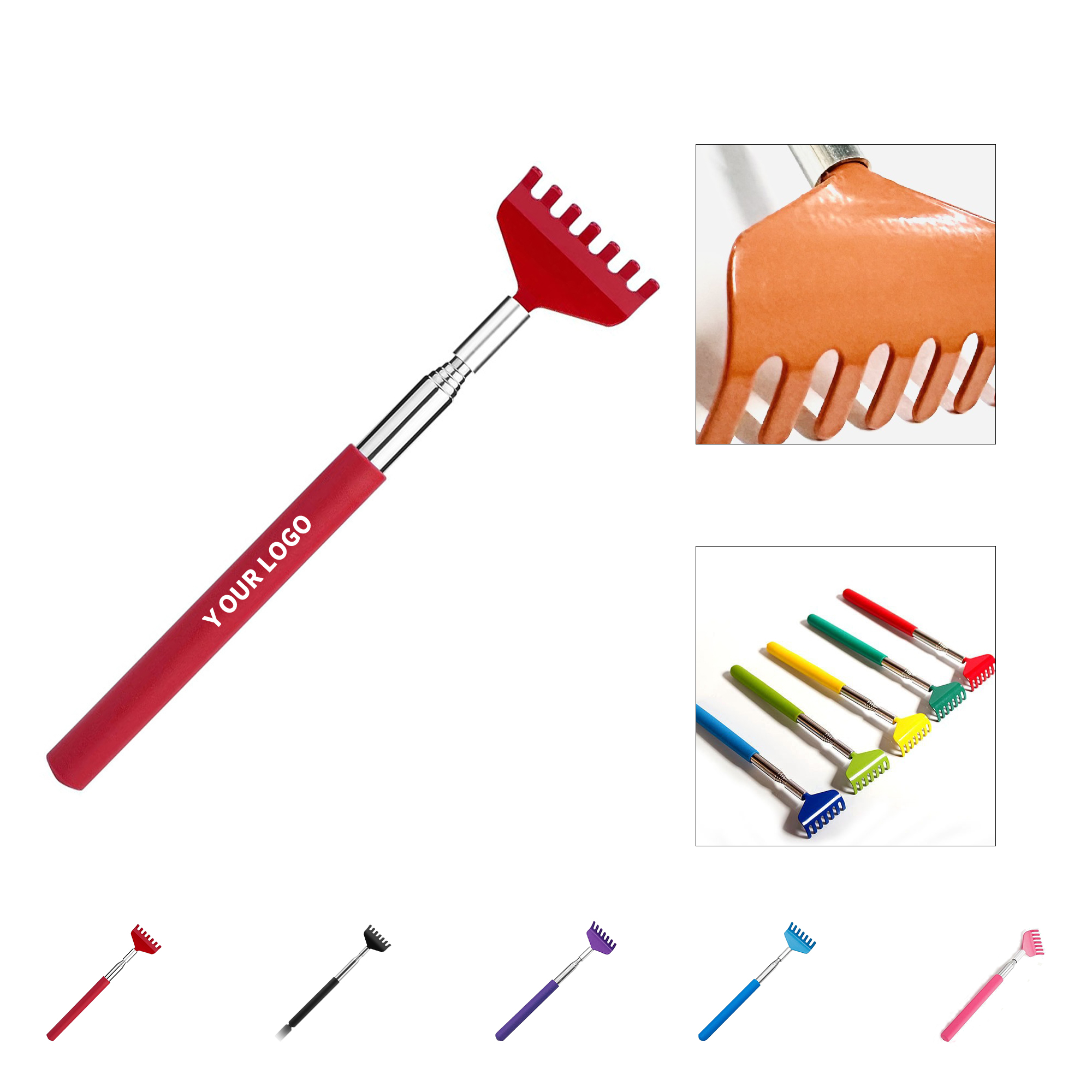 Telescopic Metal Back Scratcher With Rubber Grip 8" 7