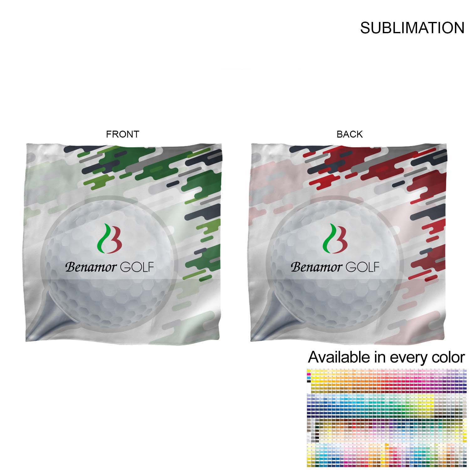 Microfiber Dri-Lite Suede Shammy Cooling 2-Tone Towel, 15x15, Sublimated Edge to Edge 2 sides 7