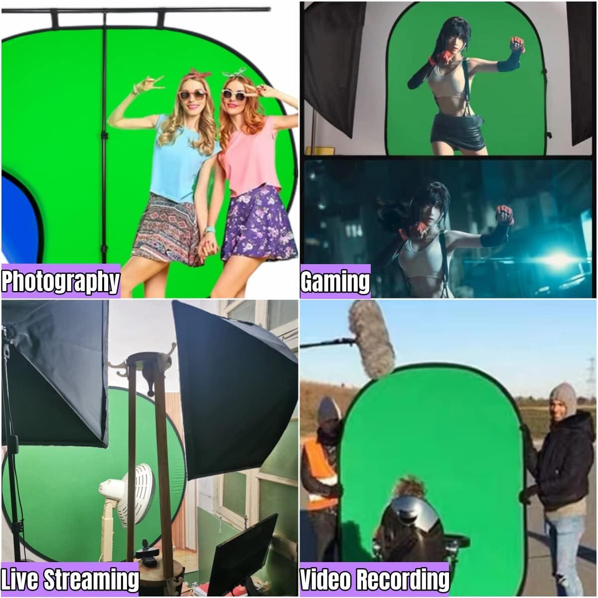 39.4 * 59.1" Double Sided Collapsible Green Screen with Carrying Bag 5