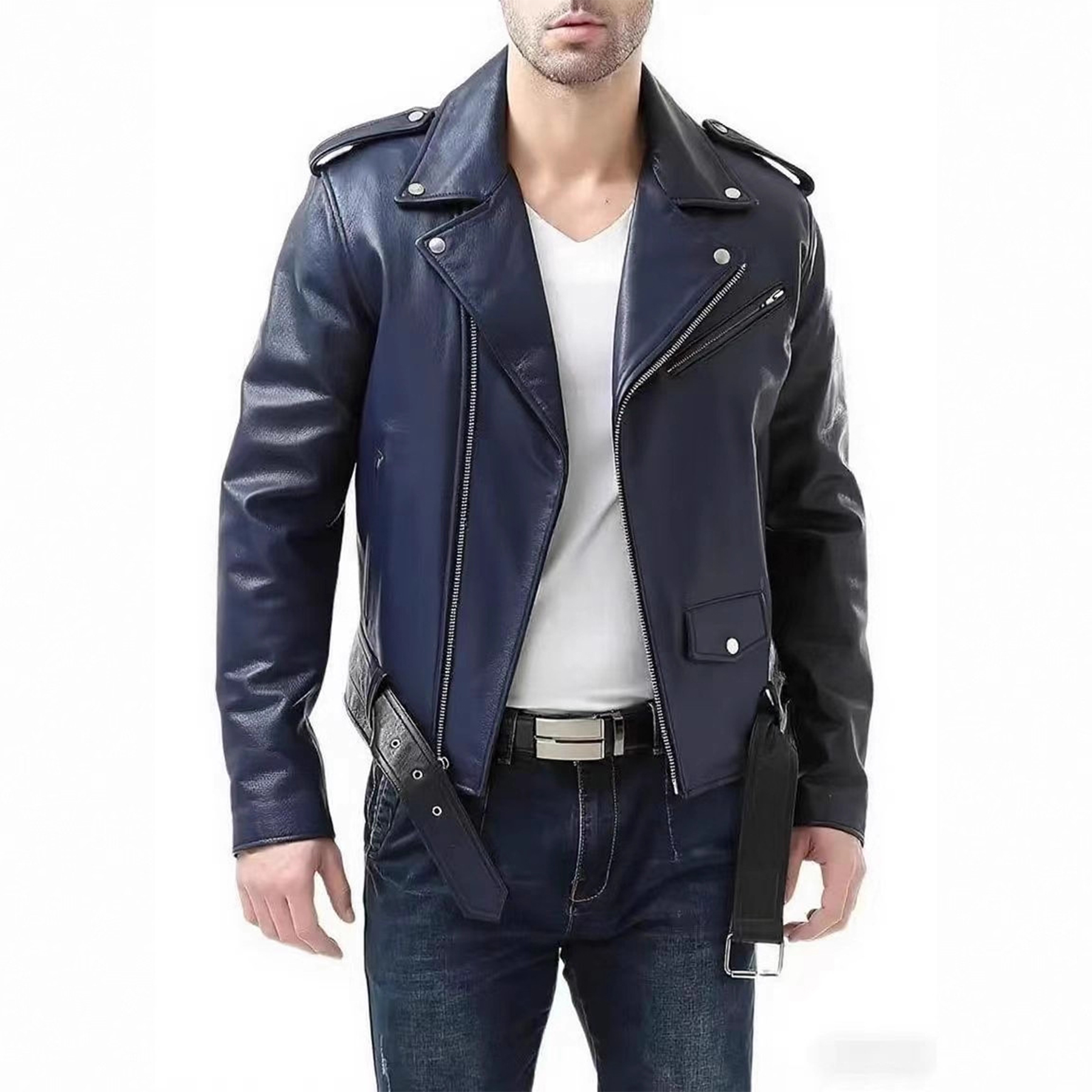 Men Faux Bomber Jacket 5