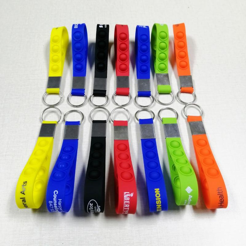 Push Pop Bubble Wristband Fidget Keychain 4