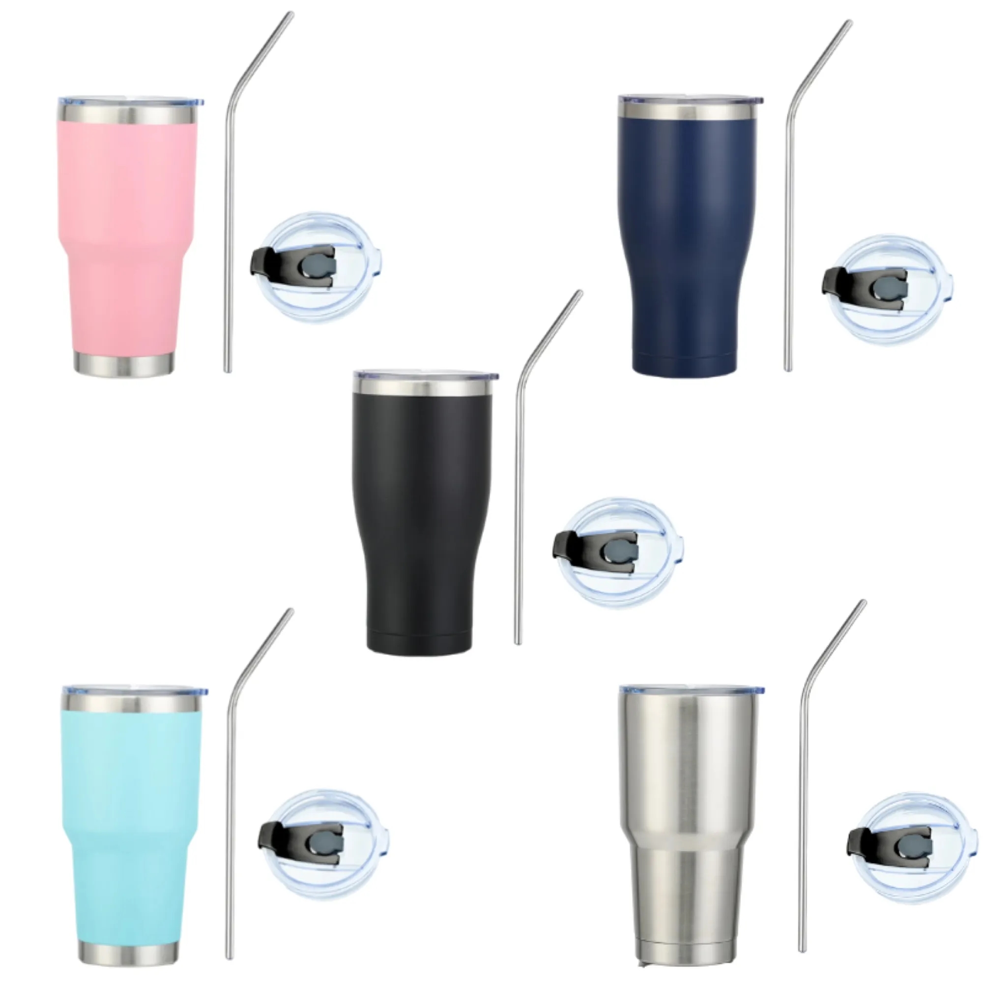 Stainless Steel Cup With Lid And Straw 4