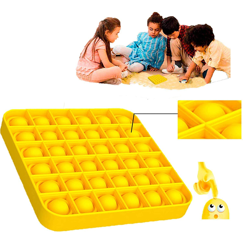 Square Pure Color Push Pop Bubble Fidget Sensory Toy 10