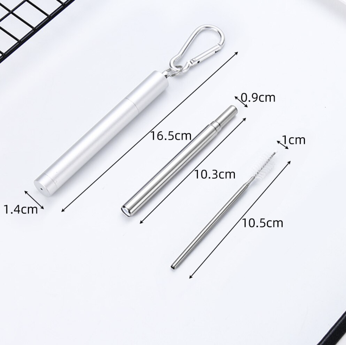 PocketSip Collapsible Stainless Straw Kit 7