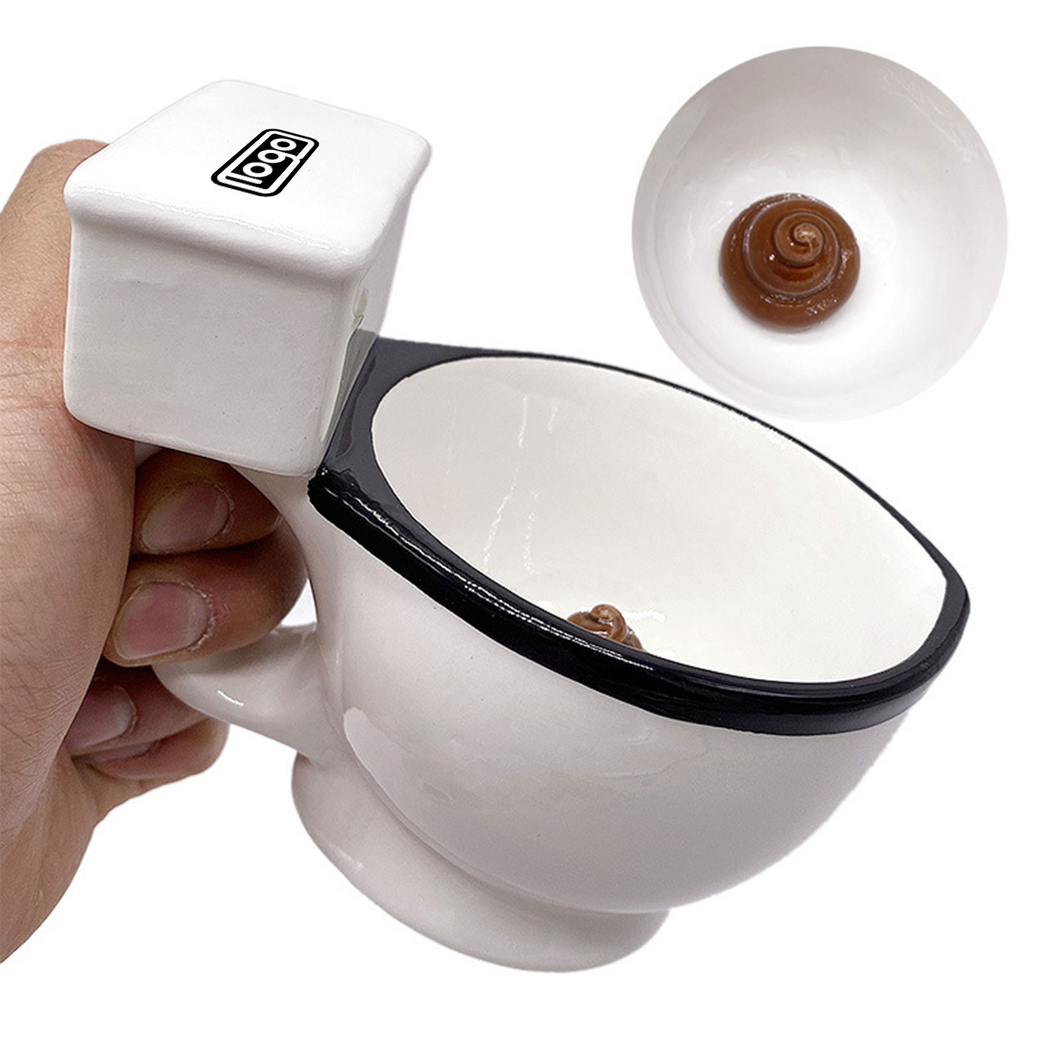 10oz Toilet Shaped Ceramic Mug w/ Handle 3