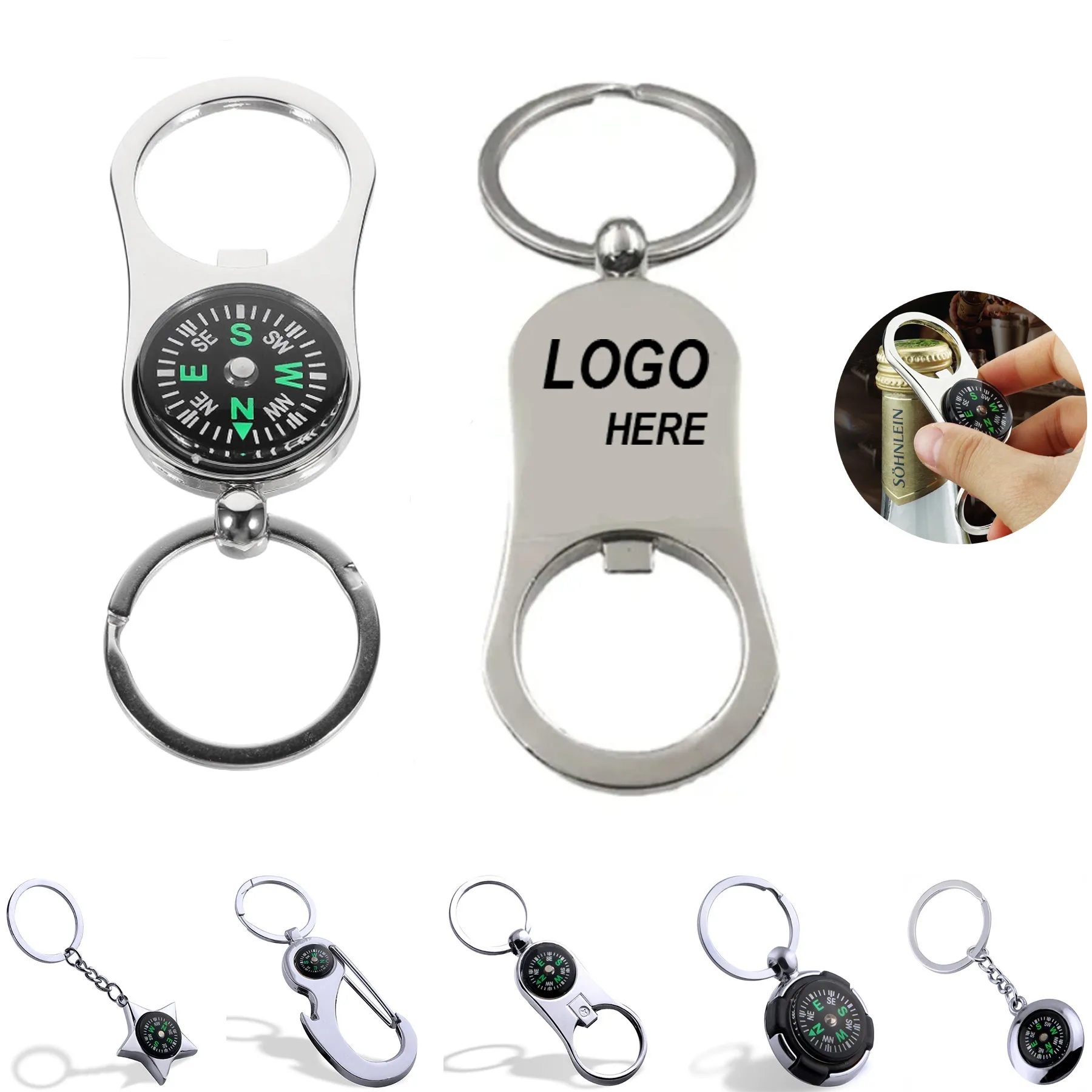 Keyring Bottle Opener with Compass 6