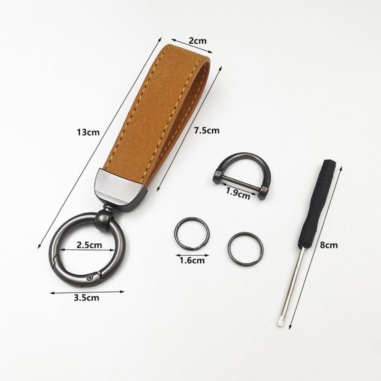 Universal Durable Leather 360 Degree Rotatable Keychain 3