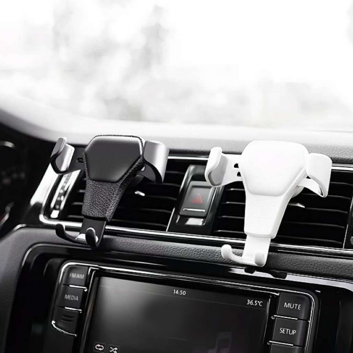 Gravity Car Vent Phone Holder with Leather Panel 7