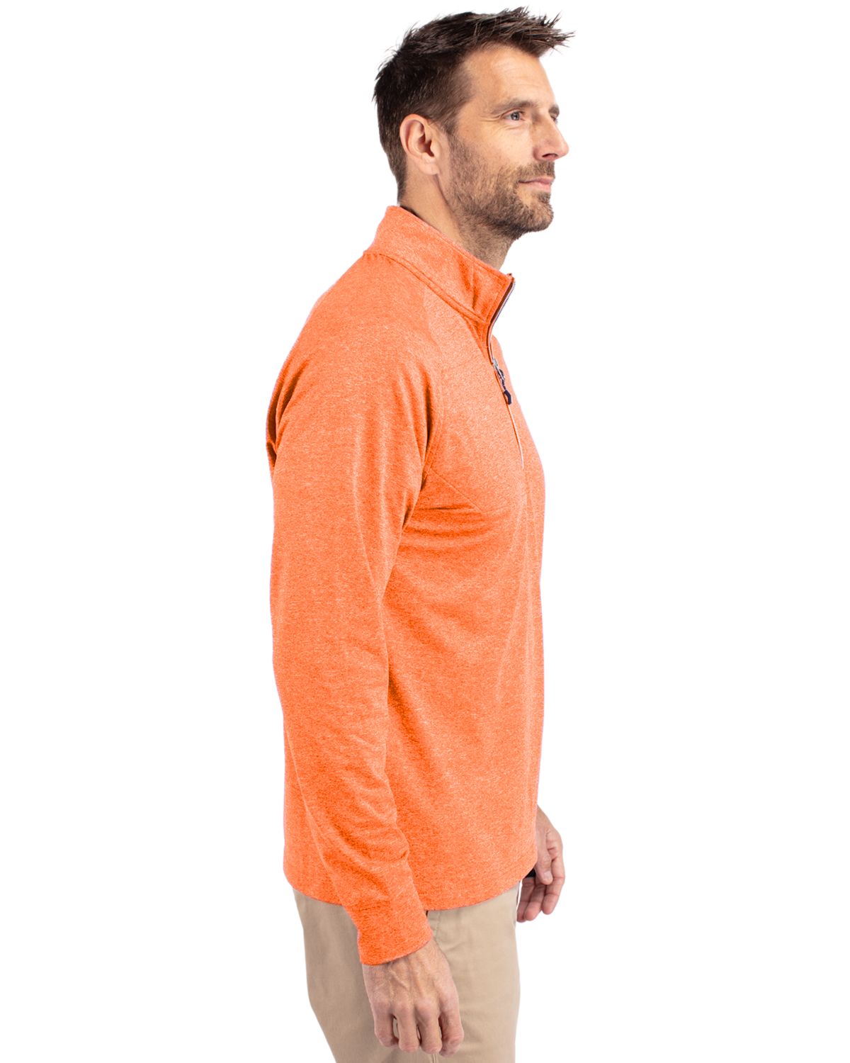 Cutter & Buck Adapt Recycled Soft Knit Stretch Mens Big & Tall Heathered Quarter Zip Pullover Big & Tall 45