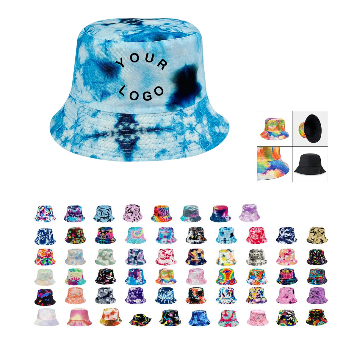 Plastic Tie Dye Hat with UV Protection for Outdoor Use 8