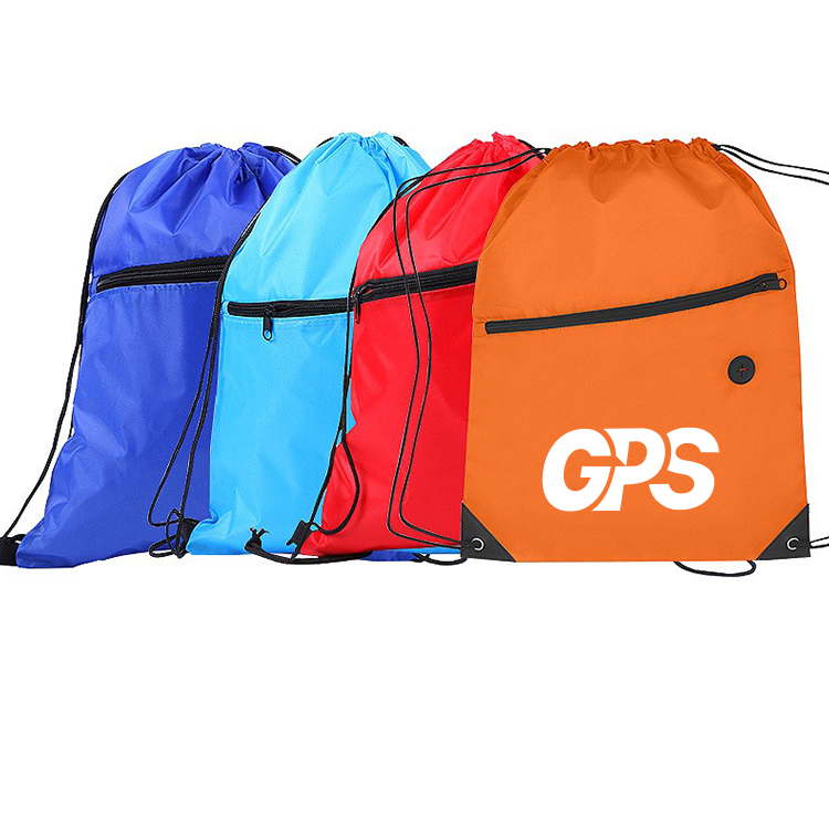Drawstring Backpack with Front Zipper Pocket