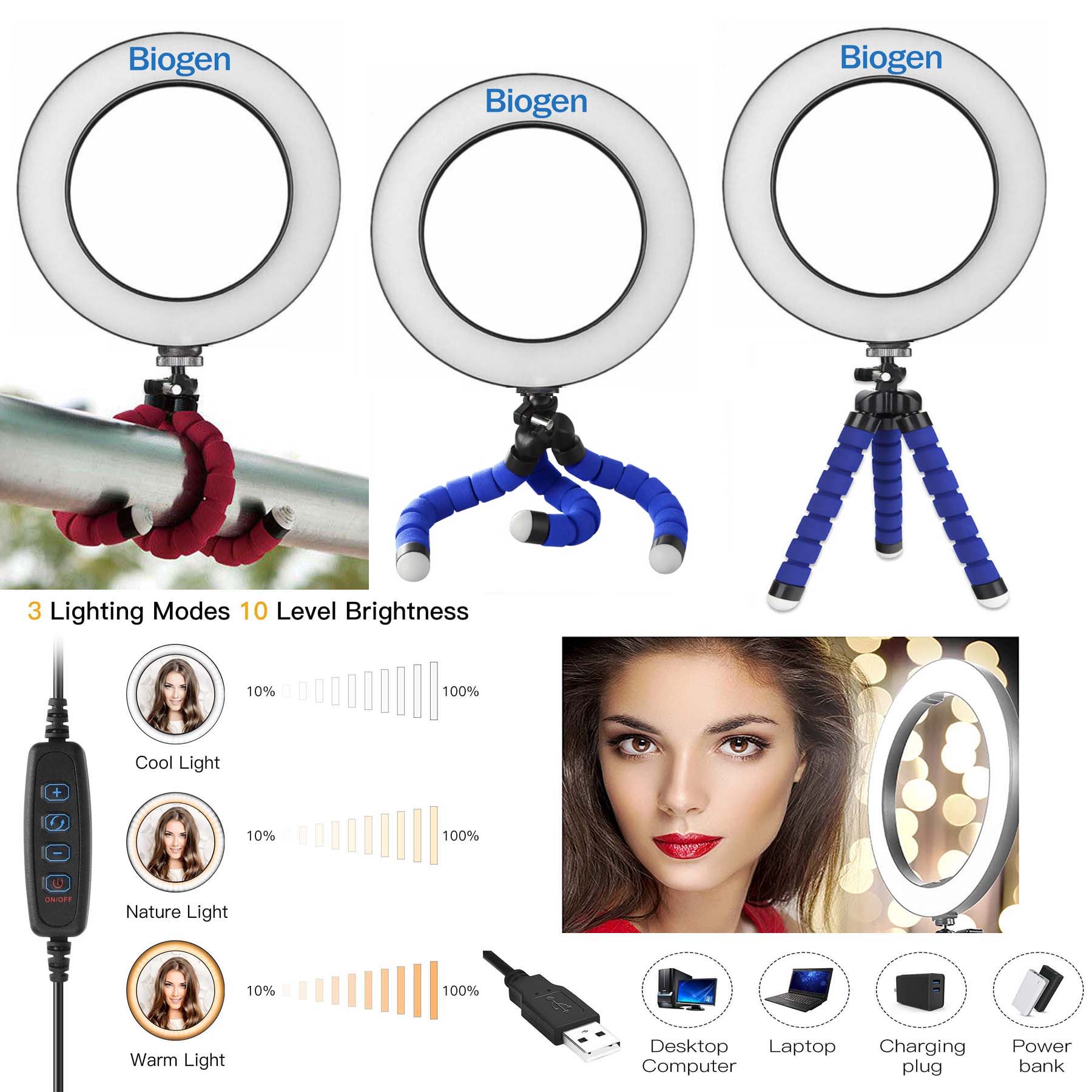 iBank ® 8" Ring Light with Tripod Stand 1
