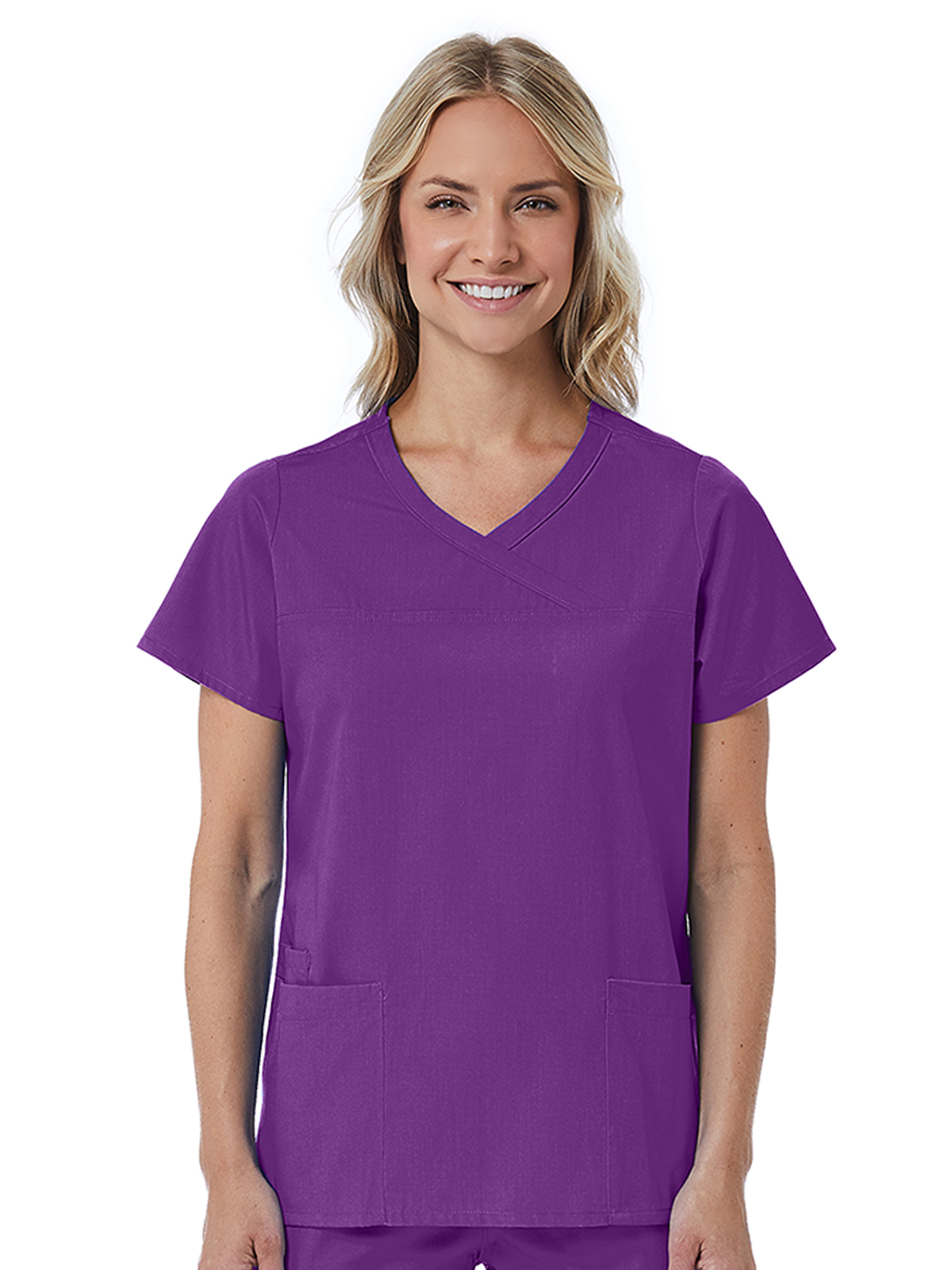 Maevn - Red Panda - Women's Three-Pocket Curved Mock Wrap Top 2