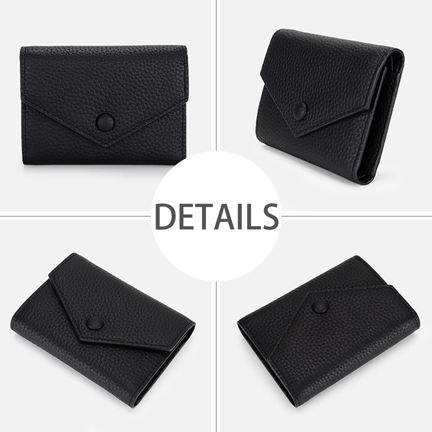 Genuine Leather Simple folding envelope coin purse 7