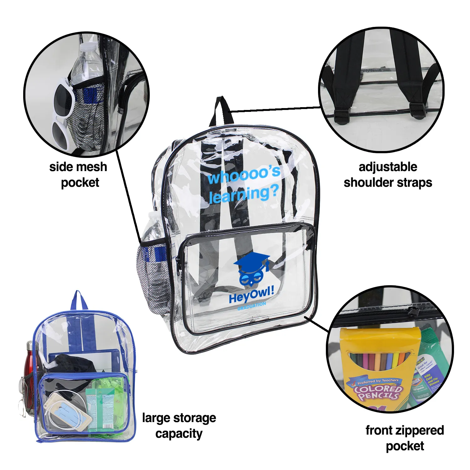 17" Heavy Duty Clear Backpack 2