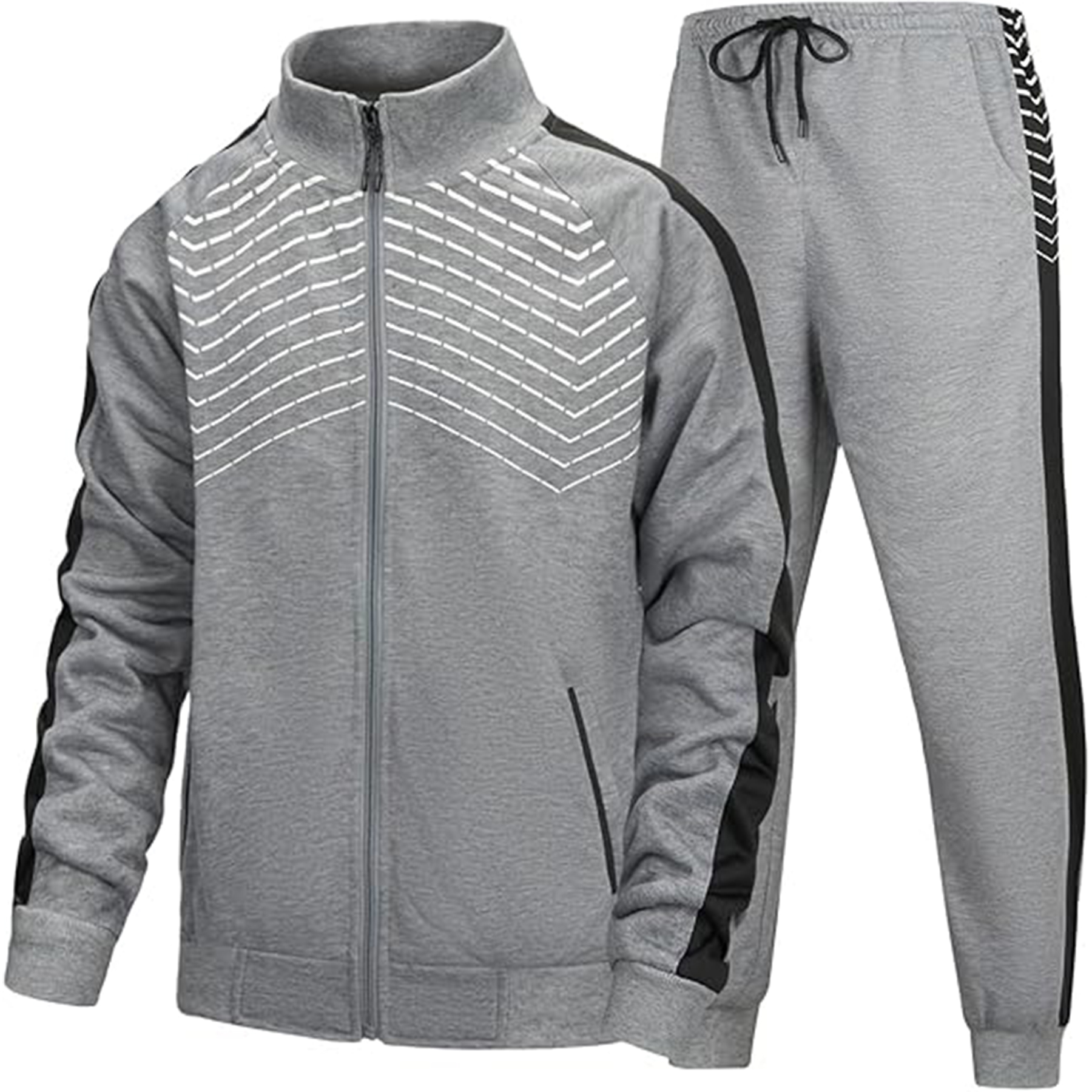 Casual Contrast Sports Jogging Tracksuits Set 7