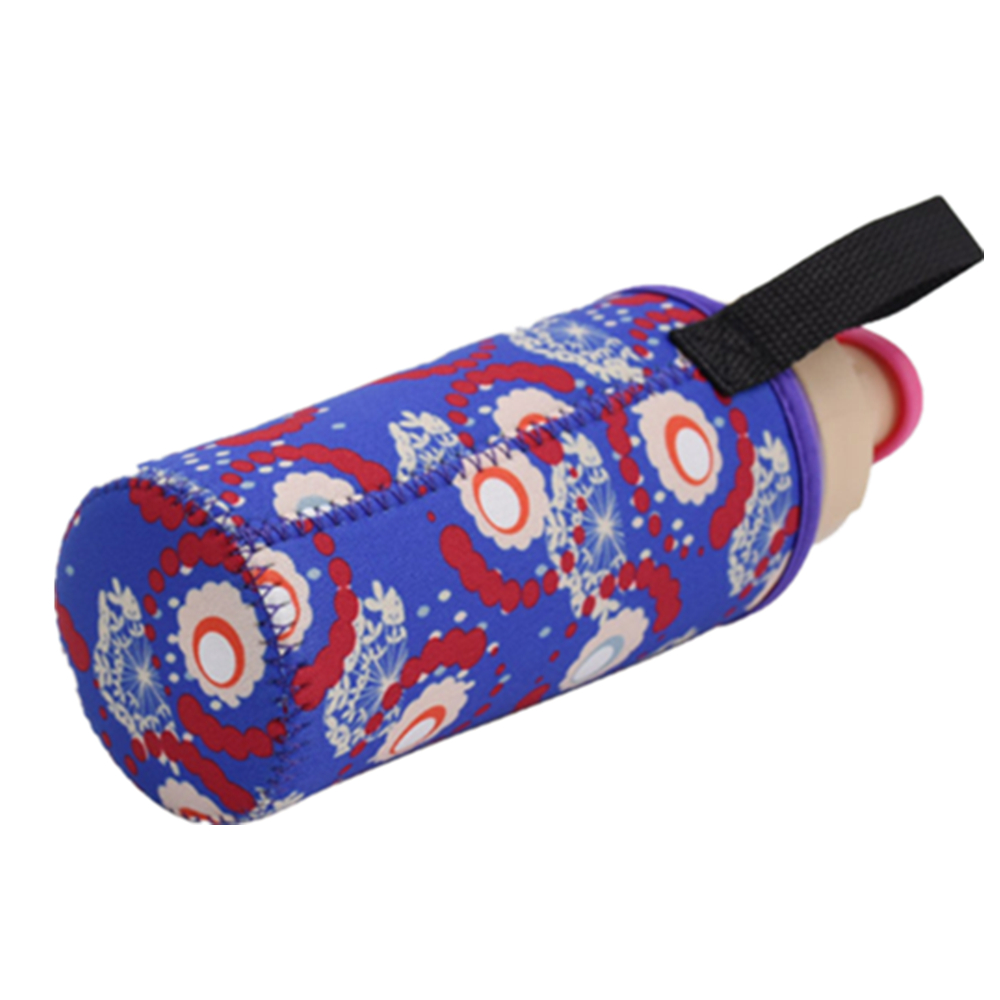 Neoprene Water Bottle Coolie With Handle, custom koozie with logo imprint 3